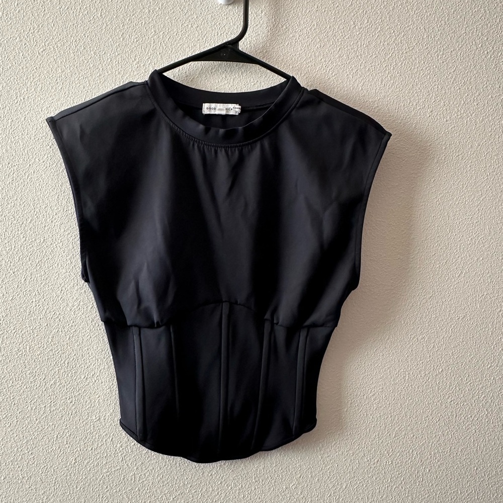 Good American sleeveless corset top black size 0 (XS) style GT0318 - Picture 3 of 7